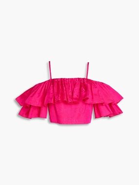 Sandro Paris cropped top with ruffles